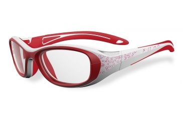Image of Bolle Crunch Sport Protective Single Vision Prescription Safety Glasses,Rectangular,White and Pink Frame 12003SV