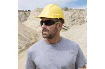 Image of Bolle Mercuro Safety Glasses, Black Yellow Frame, Smoke Lens, MERPSF