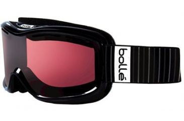 Image of Bolle Monarch Ski/Snowboard Goggles, Shiny Black Frame, Modulator Vermillon Lens 20659
