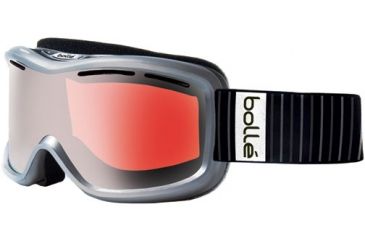 Image of Bolle Monarch Ski/Snowboard Goggles, Shiny Silver Frame, Vermillon Gun Lens 20663