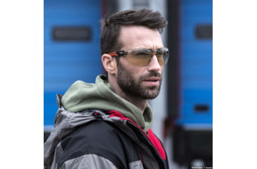 Image of Bolle Ness+ Safety Glasses, Black Orange Frame, Copper Lens, NESSPCSP