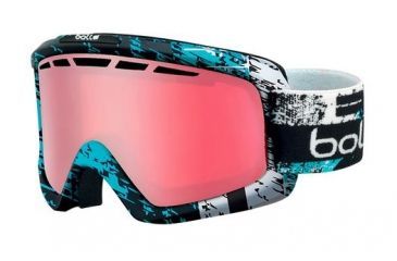 Image of Bolle Nova II Ski/Snowboard Goggles,Matte Black and Blue Frame,Vermillon Gun Lens 21387