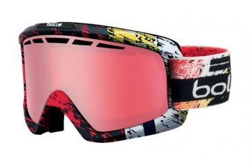 Image of Bolle Nova II Ski/Snowboard Goggles,Matte Black and Red Frame,Polarized Vermillon Lens 21386