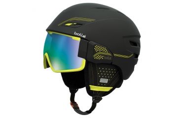 Image of Bolle Osmoz Helmet, Black and Green with Green Emerald Lens, 58-61cm 30637