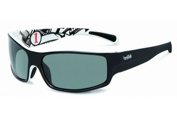 Image of Bolle Piranha Jr. Single Vision Prescription Sunglasses - Shiny Black/White Frame 11713RX