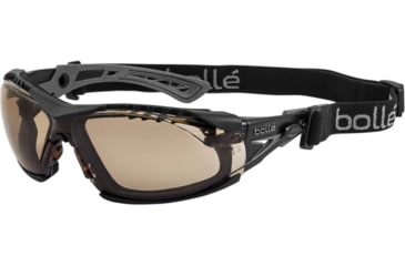 Image of Bolle Rush+ Assembled Safety Glasses, Black Grey Frame, Twilight Lens, 40258
