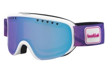 Image of Bolle Scarlett Goggles, Matte White and Purple Frame, Aurora Lens, 21475