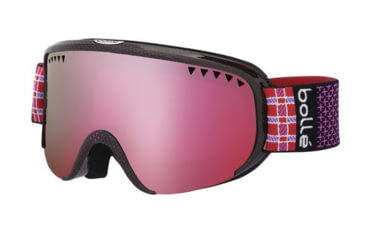 Image of Bolle Scarlett Ski/Snowboard Goggles,Shiny Pink Plaid Frame,Vermillon Gun Lens 21329