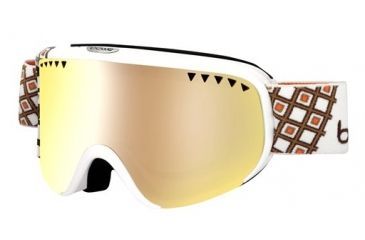 Image of Bolle Scarlett Ski/Snowboard Goggles,Shiny White and Gold Frame,Amber Gun Lens 21326