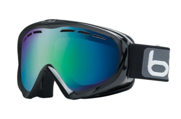 Image of Bolle Y6 OTG Ski/Snowboard Goggles,Shiny Black Frame,Green Emerald Lens 21165