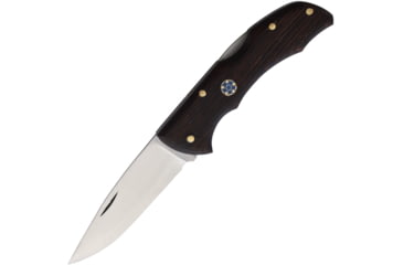 Image of BORDO Dark Brown Wood Jack Knife, 4.25in Closed, 3in, Stainless Steel, Satin Blade, Dark Brown Wood Handle, JACK KNIFE BLACK