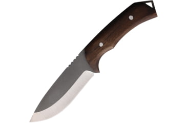 Image of BORDO Potter Natural Fixed Blade Knife, 8.75in Overall, 4.5in, Stainless Steel, Natural Blade, Brown Wood Handle, Leather Sheath, POTTER WALNUT