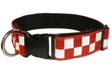 Image of Boston Leather 1 1/2 Decorative Embroidered Collar, Chicago Fire Department Red/white - 8160-5