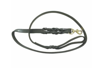 Image of Boston Leather Black Braided 60 Leatherlead - 8405-1