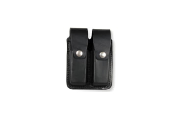 Image of Boston Leather Double Mag Holder For 9mm/40cal, Nickel, Basket Weave, Black, 5601-3