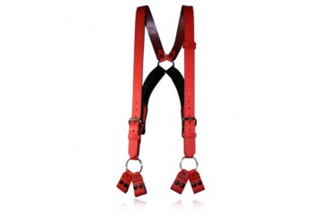 Image of Boston Leather Firefighters Suspenders, 8-point Loop, Red - 9174-RED-1-XL