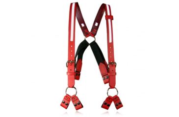 Image of Boston Leather Firefighters Suspenders, 8-point Loop, Red - 9174R-RED-1
