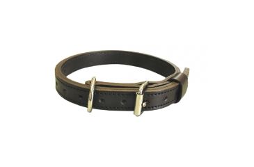 Image of Leather Police K-9 Dog Collar with Nickel Hardware