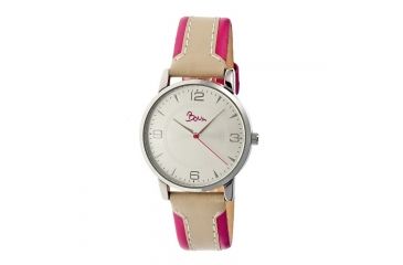 Image of Boum Bm2201 Contraire Ladies Watch, Silver, Hot Pink Leather BOUBM2201