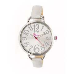 Image of Boum Cirque Sunray-Dial Leather-Band Watch, White, Standard BOUBM4401