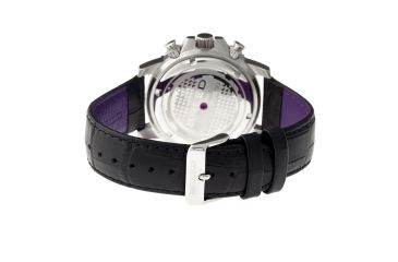 Image of Boum Breed 6701 Von Marcus Mens Watch, 44mm, Black Strap, Chrome Dial BRD6701