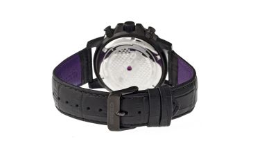 Image of Boum Breed 6703 Von Marcus Mens Watch, 44mm, Black Strap, Chrome Dial BRD6703