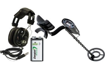 Image of Bounty Hunter Tracker IV Metal Detector with 8in Coin Depth Detection w/ Bounty Hunter Headphones and Energizer Rechargeable 9-volt Batteries