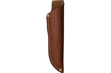 Image of BPS Knives Camping Fixed Blade Knife, 8.75in Overall, 4in, Scandi Grind 1066 Carbon Steel, Satin Blade, Walnut Handle, Leather Sheath, HK4CSH