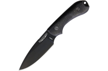 Image of Bradford Knives Guardian 3 DLC 3D Carbon Fiber Knife, 3.25 black DLC coated Bohler N690 stainless blade, Black linen micarta handle, 3FE-116B-N690