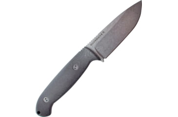 Image of Bradford Knives Guardian 4.5 3D Fixed Blade Knife, 9in Overall, 4in Stonewash Bohler N690 SS Drop Point, Black Canvas Micarta Handle, Sabre Grind Blade, Brown Leather Belt Sheath, Black, 4.5S-101-N690