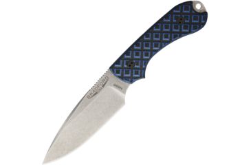 Image of Bradford Knives Guardian3 EDC Black/Blue Fixed Blade Knife, 3.5in, Stonewash, Black and Blue, G10 Handle BRAD04