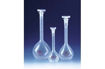 Image of BrandTech Volumetric Flasks with [SJ] Stoppers, Class A and Class B, BrandTech V675941 Class B Flasks, Polypropylene