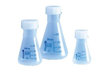 Image of BrandTech Erlenmeyer Flasks with Screw Caps, BrandTech V667941 Polypropylene Flasks