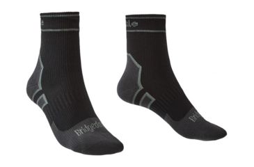 Image of Bridgedale Lightweight Ankle Plus Socks - Mens, Black/Mid Grey, Small, 710090-845-S