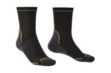 Image of Bridgedale Lightweight Coolmax Performance Boot Socks - Mens, Black/Lime, Medium, 710132-137-M