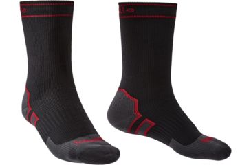 Image of Bridgedale StormSock Heavyweight Boot Socks - Mens, Black/Red, Medium, 710076-845-M