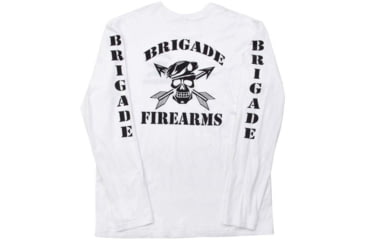 Image of Brigade Manufacturing Garment Logo T-Shirt Long Sleeve, White, Medium, GLS0A3I0