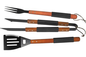 Image of Brinkmann Outdoors 3-Piece Non-Stick Grilling Tool Set, Wood w/ Black 812-9024-S