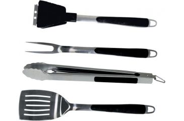 Image of Brinkmann Outdoors 4 Pc Stainless Steel Tool Set, Silver/Black 812-9029-S