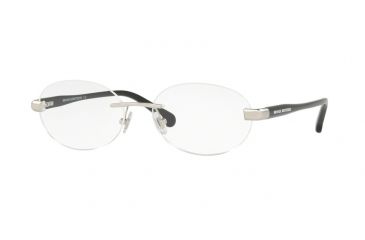 Image of Brooks Brothers BB1051 Single Vision Prescription Eyeglasses 1681-55 - Satin Silver/black Frame