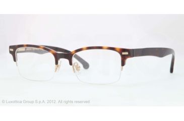 Image of Brooks Brothers BB2014 Single Vision Prescription Eyeglasses 6001-50 - Dark Tortoise Frame, Demo Lens Lenses