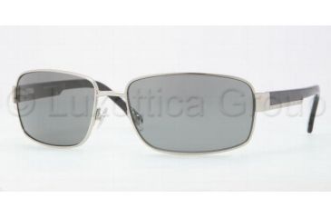 Image of Brooks Brothers BB4004S Sunglasses 155987-6317 - Black Silver Frame, Grey Lenses