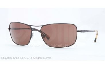 Image of Brooks Brothers BB4019 Sunglasses 163973-61 - Satin Black Frame, Brown Solid Lenses