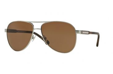 Image of Brooks Brothers BB4029 Sunglasses 166073-58 - Silver Matte Brown Horn Frame, Brown Solid Lenses