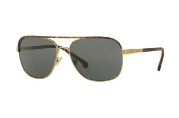 Image of Brooks Brothers BB4038S Sunglasses 100171-58 - Gold Frame, Green Solid Lenses