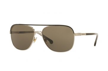 Image of Brooks Brothers BB4038S Sunglasses 100203-58 - Silver Frame, Lt. Brown Solid Lenses
