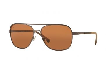 Image of Brooks Brothers BB4038S Sunglasses 122183-58 - Dark Gunmetal Frame, Amber Solid Polarized Lenses