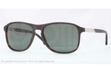 Image of Brooks Brothers BB5012 Sunglasses 606571-57 - Matte Tortoise Frame, Green Solid Lenses