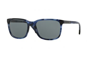 Image of Brooks Brothers BB5026S Sunglasses 609187-57 - Navy Horn/dk Gunmetal Frame, Grey Blue Solid Lenses