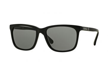 Image of Brooks Brothers BB5027S Sunglasses 609587-57 - Black / Matte Black Frame, Grey Solid Lenses
